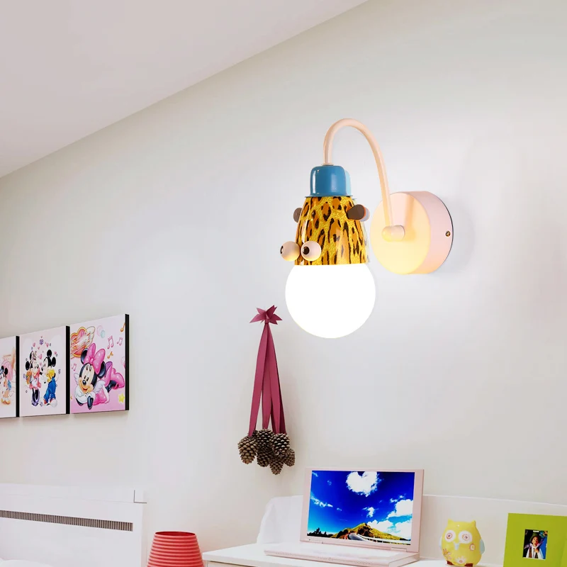 Kinderstijl dieren schanslamp metallic 1 lamp kinderslaapkamer muurbevestiging verlichting wit Clearhalo