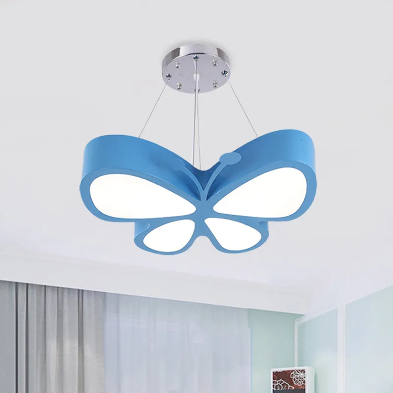Kinderstijl vlinderkroonluchter licht acryl LED hal plafond hangarmatuur rood/blauw/geel Clearhalo