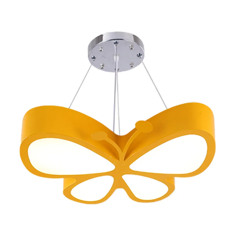 Kinderstijl vlinderkroonluchter licht acryl LED hal plafond hangarmatuur rood/blauw/geel Clearhalo