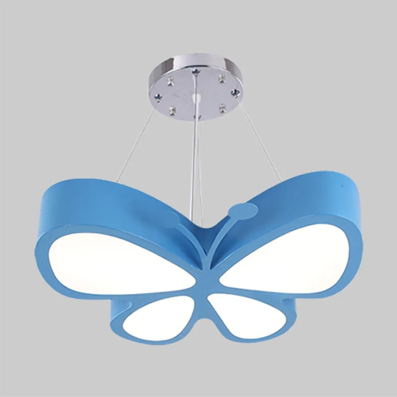 Kinderstijl vlinderkroonluchter licht acryl LED hal plafond hangarmatuur rood/blauw/geel Clearhalo