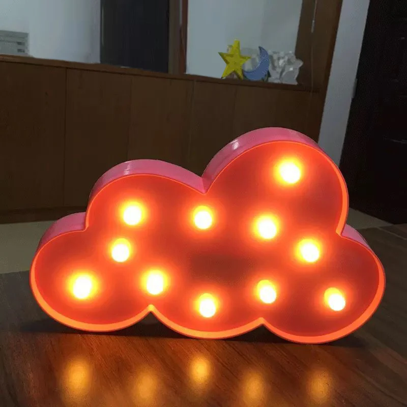Kinderstijl wolkvormige batterij tafellamp kunststof slaapkamer LED nachtkastje verlichting Clearhalo