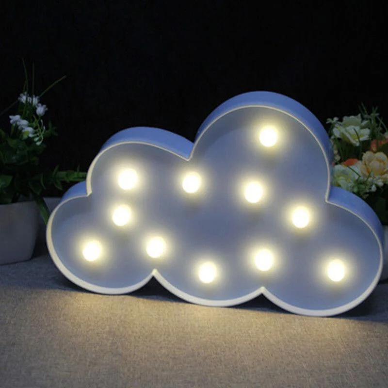Kinderstijl wolkvormige batterij tafellamp kunststof slaapkamer LED nachtkastje verlichting Clearhalo