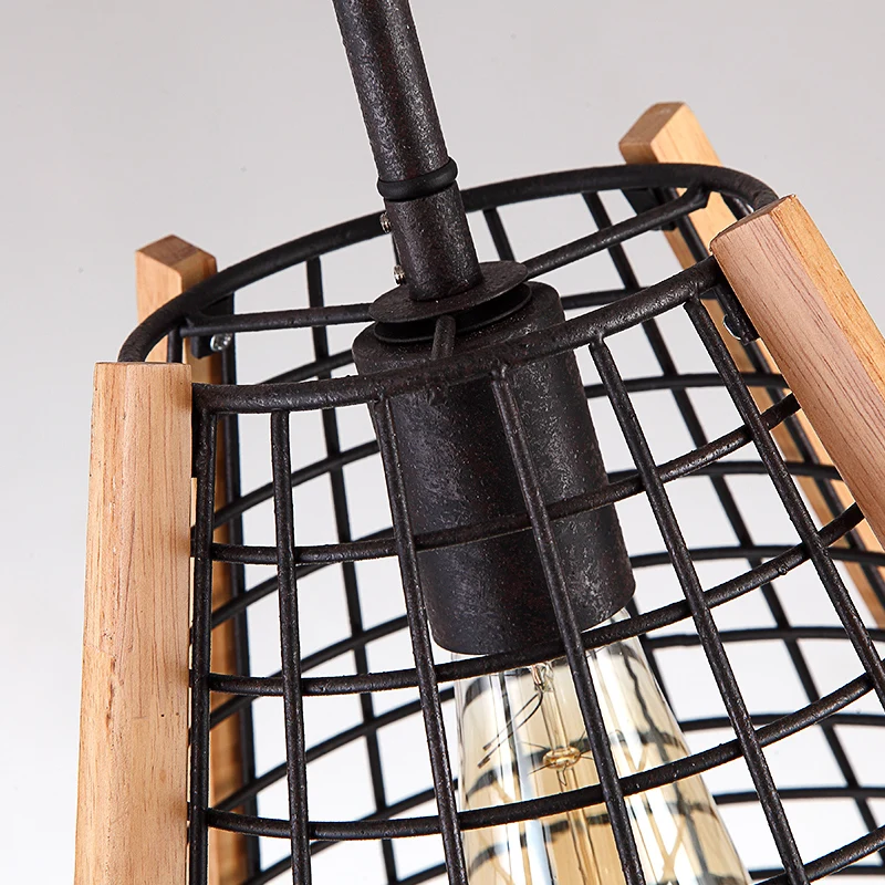 Klassieke kegelvormige hanglamp, 1 lichtmetalen hanglamp zwart met kooi Clearhalo