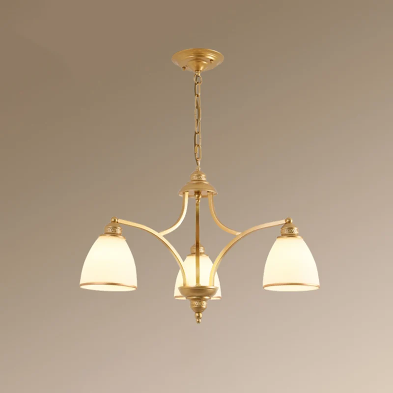 Klassieke klokkroonluchterverlichting opaalglas hanglamp voor woonkamer Clearhalo