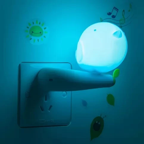 Kleuterschool Fat Bird Wandlamp Kunststof Snoepkleurig Plug- LED-nachtlampje Clearhalo