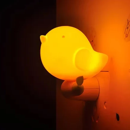 Kleuterschool Fat Bird Wandlamp Kunststof Snoepkleurig Plug- LED-nachtlampje Clearhalo