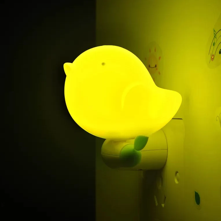 Kleuterschool Fat Bird Wandlamp Kunststof Snoepkleurig Plug- LED-nachtlampje Clearhalo