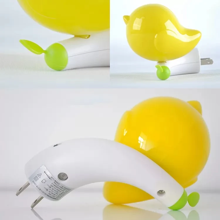 Kleuterschool Fat Bird Wandlamp Kunststof Snoepkleurig Plug- LED-nachtlampje Clearhalo