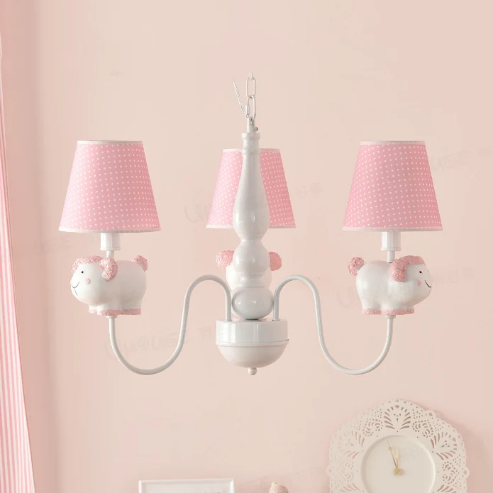 Kleuterschool Schaap Hanglamp Stof 3 Lichten Cartoon Hangende Hanglampen Clearhalo