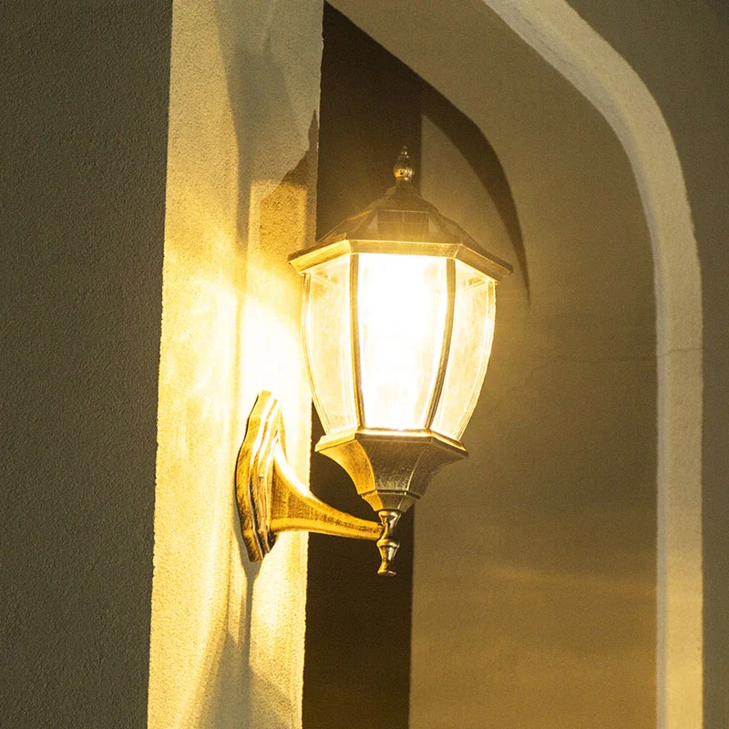 Klokvormig helder glas zonne-wandmontage licht retro binnenplaats LED-wandverlichtingsarmatuur Clearhalo