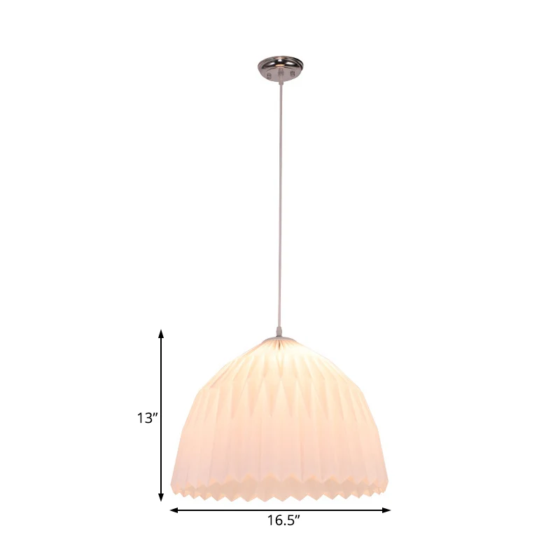 Koepel acryl hanglamp minimalistisch 1-lichts witte plafondhanger voor eetkamer Clearhalo