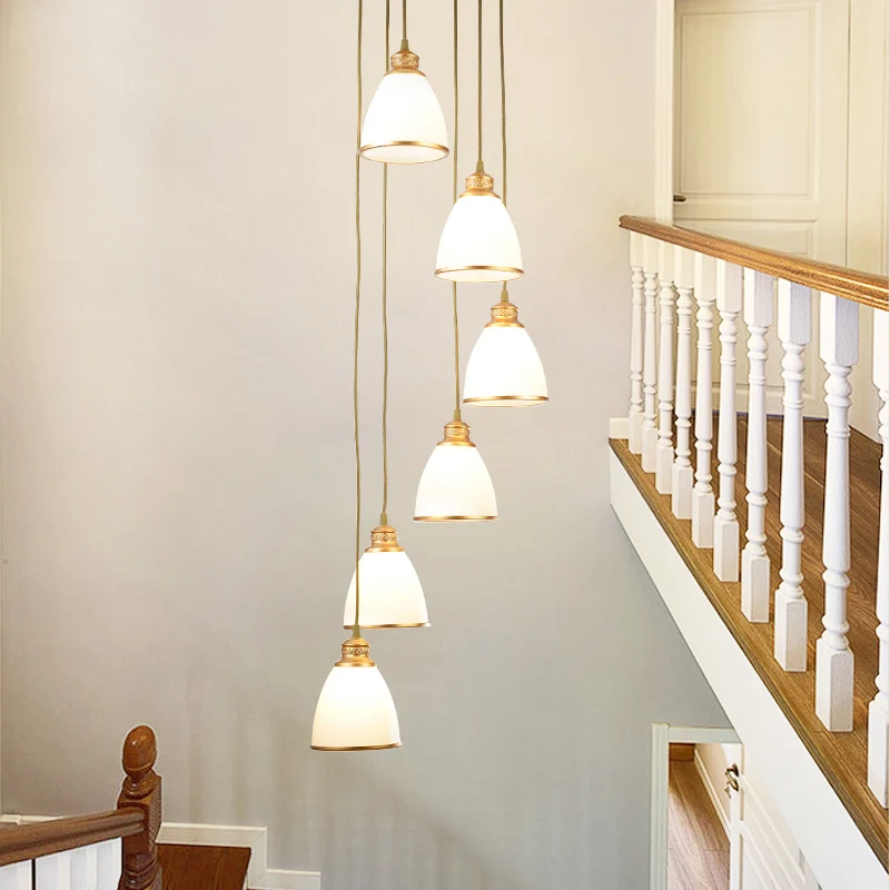 Koepel opaal glas spiraal multi hanger eenvoud hangende plafondlamp voor woonkamer Clearhalo