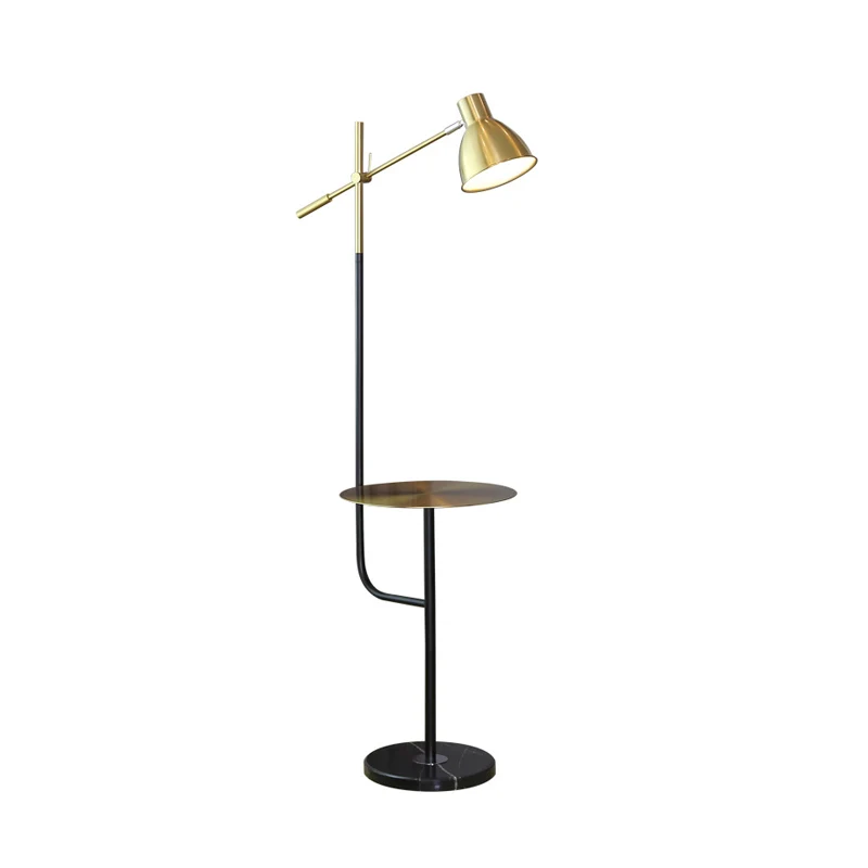 Koepel Woonkamer Vloer Bureaulamp Metaal 1 Licht Modernistisch Standaard Licht met Balansarm goud en zwart Clearhalo