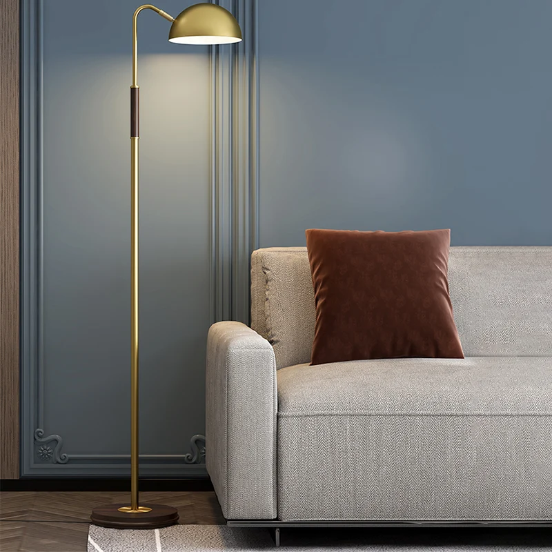 Koepelschaduw Woonkamer Vloerverlichting Metaal Enkel licht Postmoderne vloerstandaardlamp messing Clearhalo