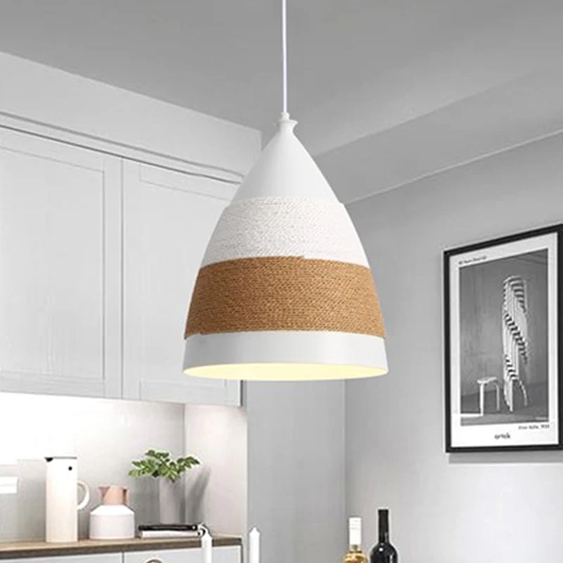Koepelvormige hanglamp eigentijds metaal 1 kop 9"/14" breed wit plafondhanglicht Clearhalo