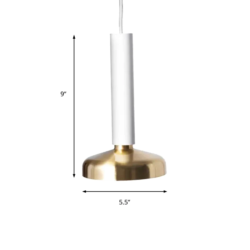 Koepelvormige hanglamp met zwart/witte cilindersteel Moderne metalen hanglamp met enkele kop voor slaapkamerophanging Clea...