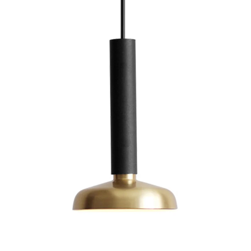 Koepelvormige hanglamp met zwart/witte cilindersteel Moderne metalen hanglamp met enkele kop voor slaapkamerophanging Clea...