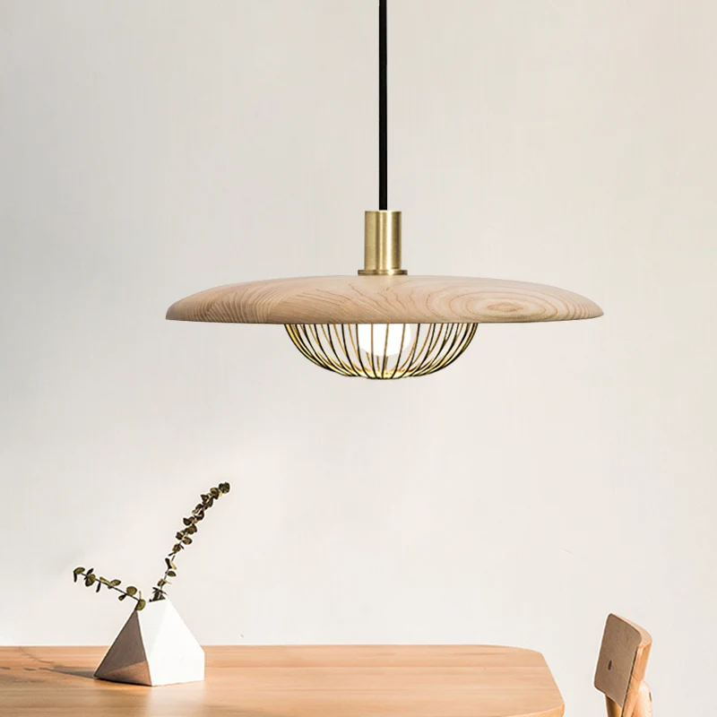 Koepelvormige hanglamp van ijzerdraad met houten schaduwdoek Winkel 1 moderne hanglamp Clearhalo