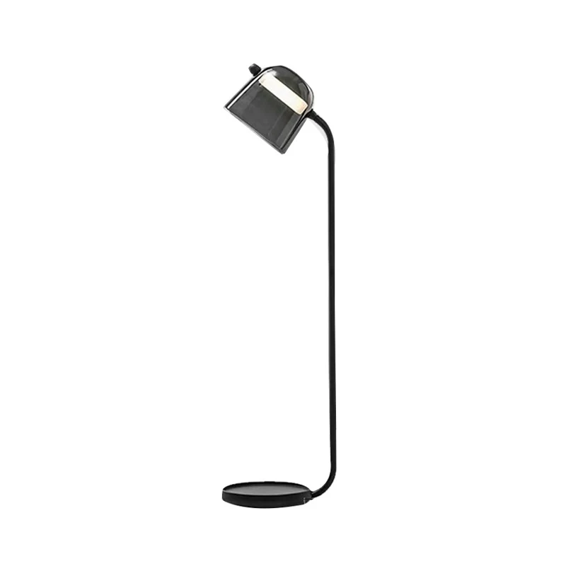 Koepelvormige schaduw Slaapkamer Vloerverlichting Zwart glas Enkel licht Modernisme Leesvloerlamp Clearhalo