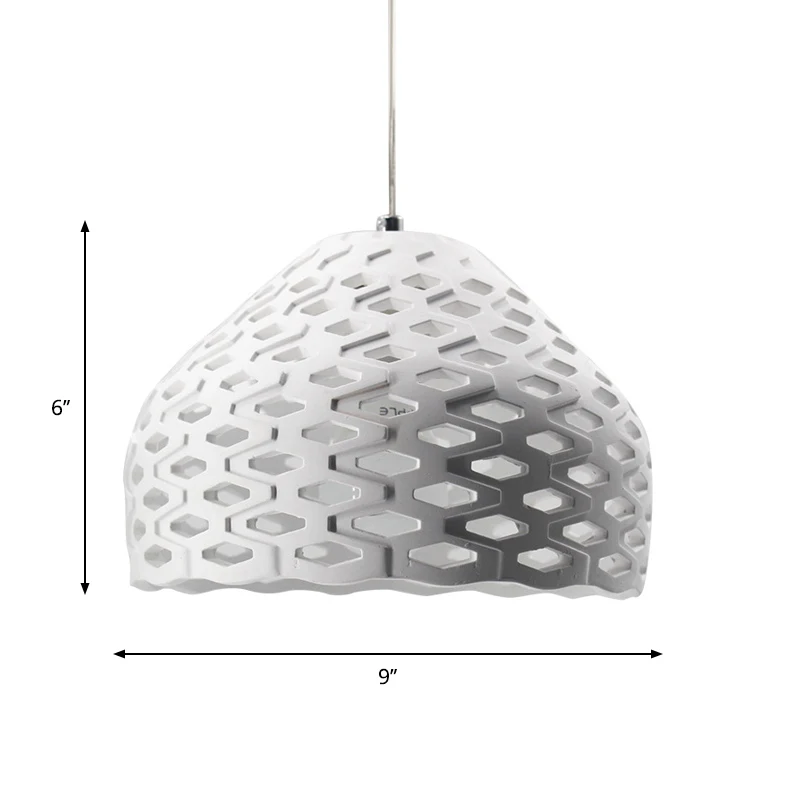 Koepelvormige slingerlamp met uitgehold ontwerp, modernistisch gips, 1 kop witte hanglamp Clearhalo