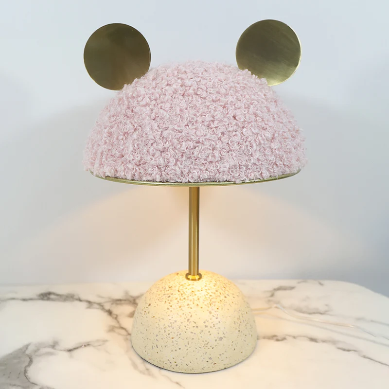 Koepelvormige tafellamp moderne stijl eigentijds 1-lichts wit/roze/groen taaklamp met voet Clearhalo