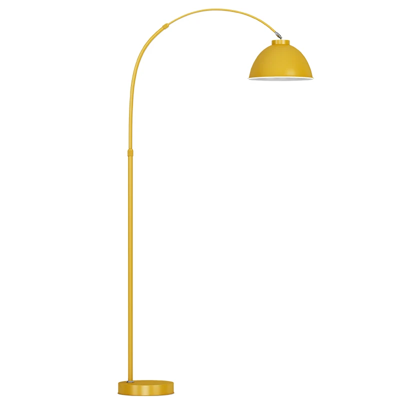 Koepelvormige woonkamervloerlamp Metaal 1 lamp Macaron staande lamp met verstelbare hengelarm Clearhalo