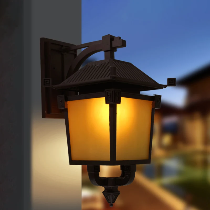 Koffie enkele lamp wandverlichting retro geel glas vogelkooi wandlamp voor binnenplaats Clearhalo
