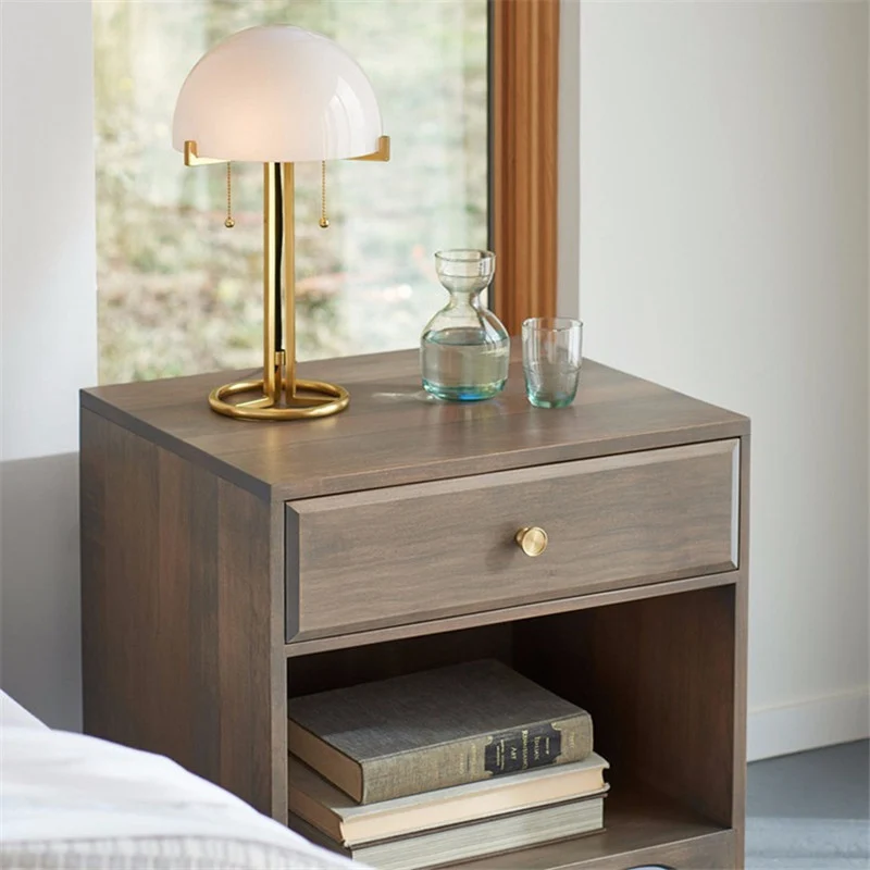 Kom metalen nachtkastje lamp minimalistisch wit glas 1-kops gouden nachtverlichting voor slaapkamer Clearhalo
