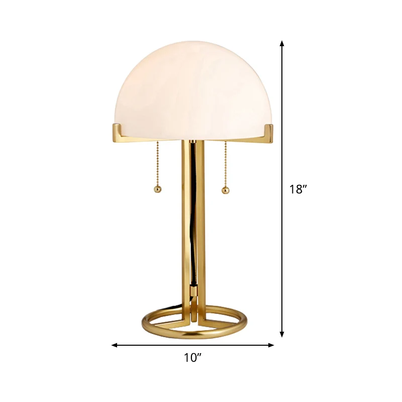 Kom metalen nachtkastje lamp minimalistisch wit glas 1-kops gouden nachtverlichting voor slaapkamer Clearhalo