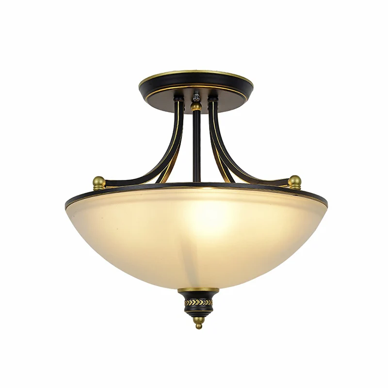Komvormige keukenplafondverlichting Traditioneel matglas 4-lichts semi-inbouwlamp Clearhalo