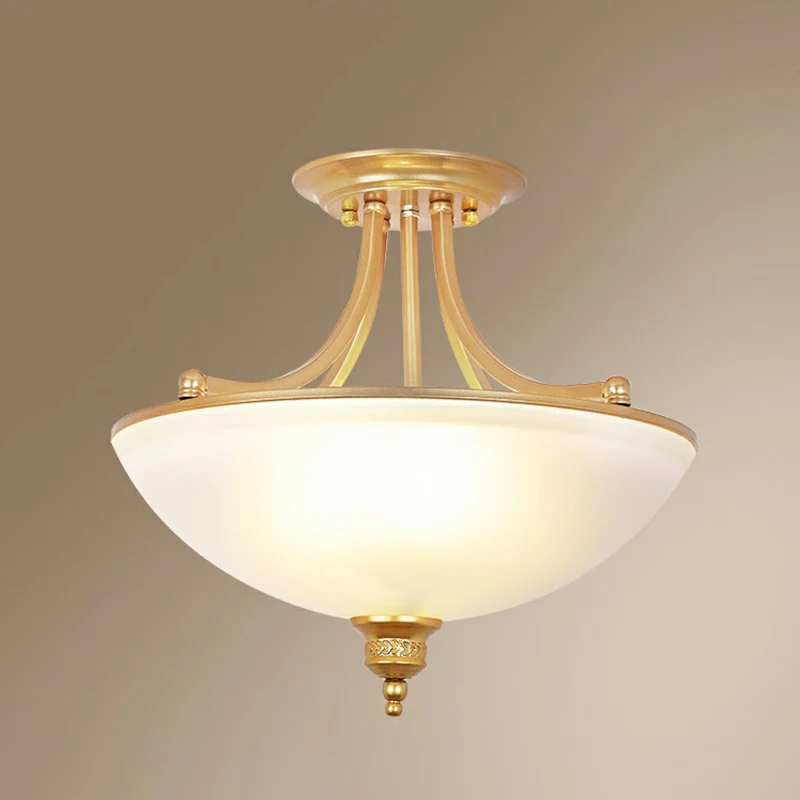 Komvormige keukenplafondverlichting Traditioneel matglas 4-lichts semi-inbouwlamp Clearhalo