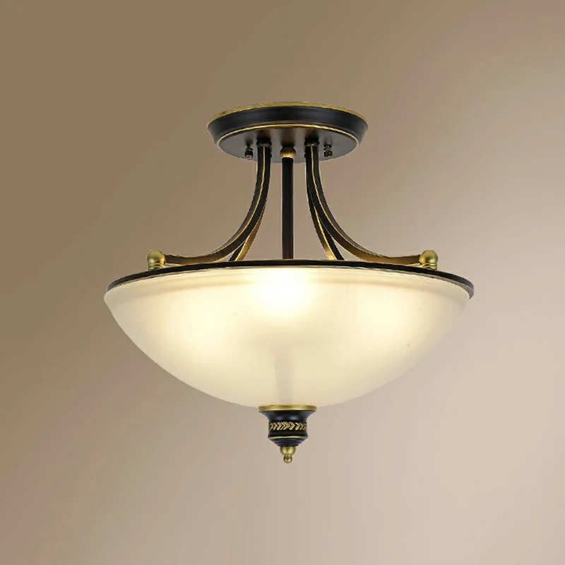 Komvormige keukenplafondverlichting Traditioneel matglas 4-lichts semi-inbouwlamp Clearhalo