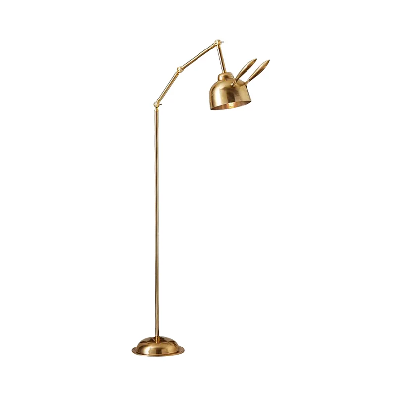 Konijnvormige vloerleeslamp Scandinavische stijl Metaal 1-lamps gouden staande lamp voor nachtkastje Clearhalo