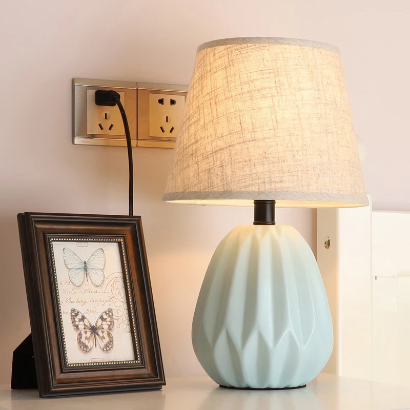 1 kop conische schaduw taakverlichting modernisme stoffen leeslamp blauw voor studie Clearhalo