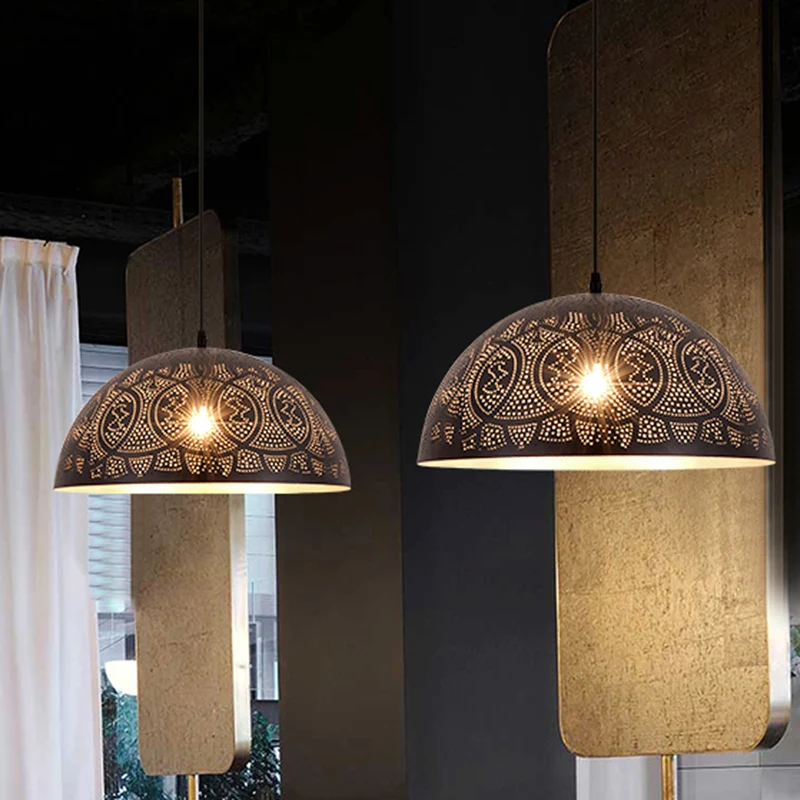 1 kop halfrond hanglamp Art Deco metalen plafondophanglamp brons Clearhalo