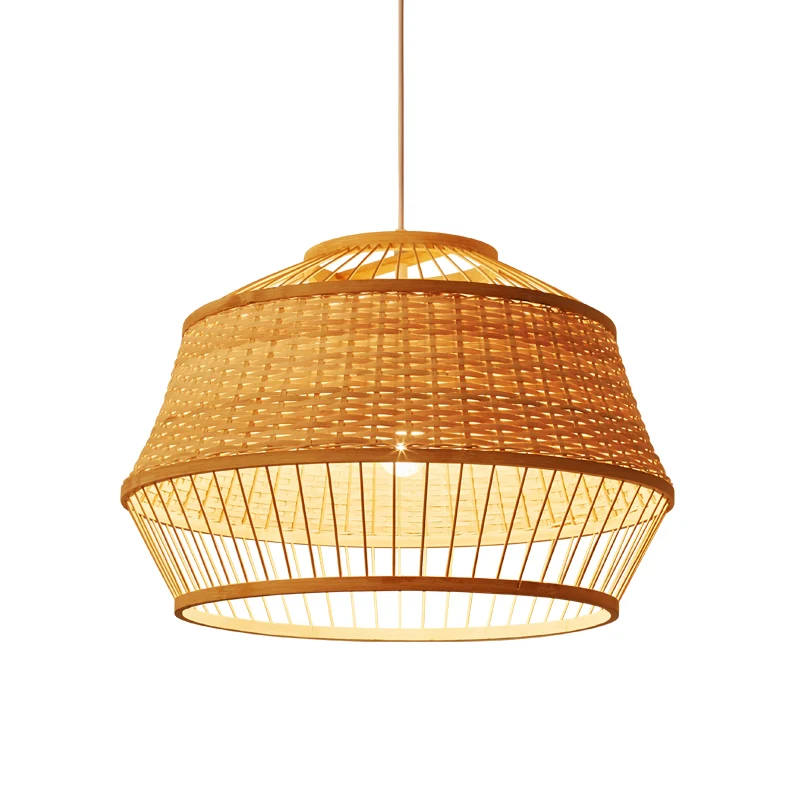 1 kop handgemaakte hanglamp Japanse bamboe plafondhanglamp beige Clearhalo