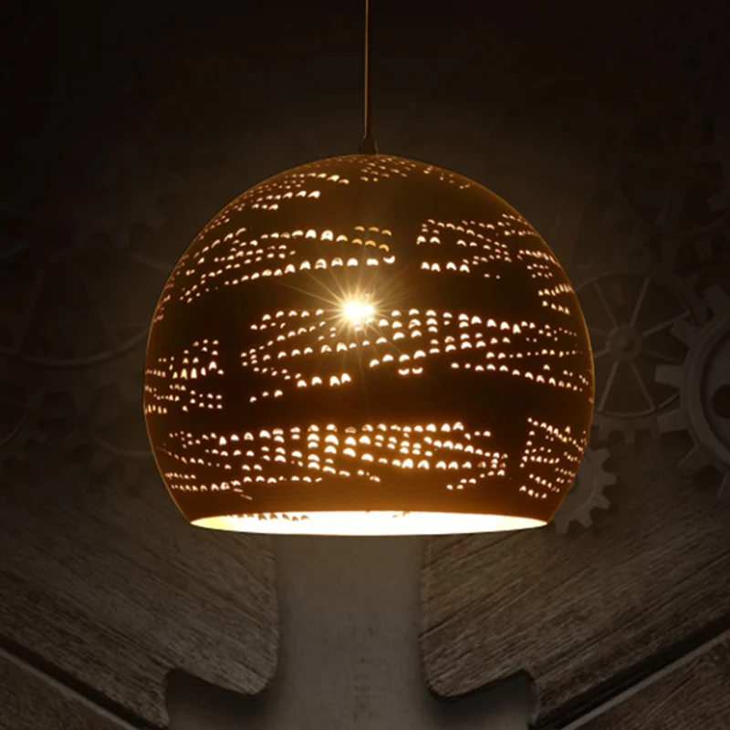 1 kop metalen hanglamp Art Deco zwarte bol eetkamer plafond hanglamp Clearhalo