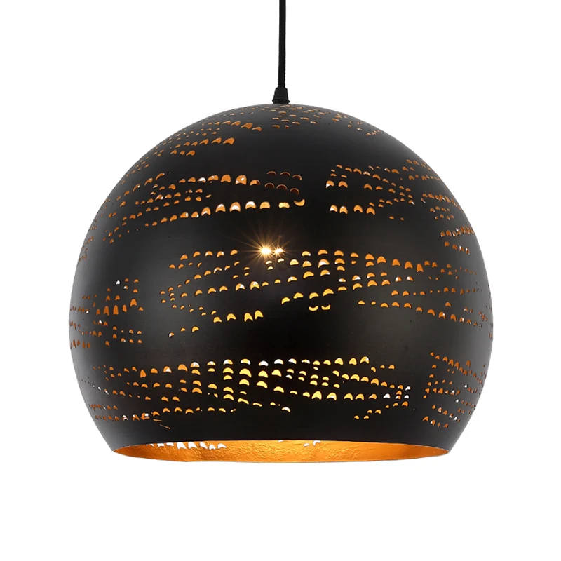 1 kop metalen hanglamp Art Deco zwarte bol eetkamer plafond hanglamp Clearhalo