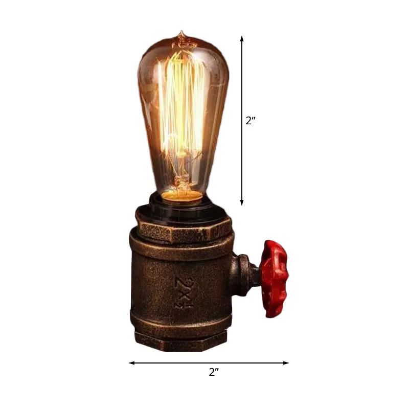 1 kop metalen nachtkastje licht industriële roestafwerking kale lamp slaapkamer taaklamp met klep deco Clearhalo