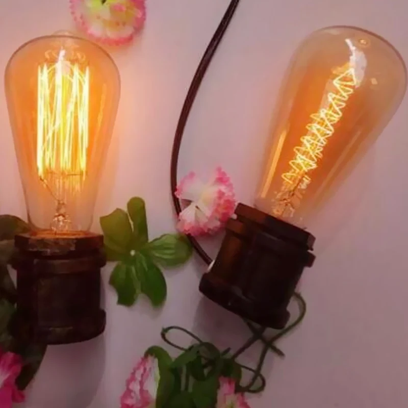 1 kop metalen nachtkastje licht industriële roestafwerking kale lamp slaapkamer taaklamp met klep deco Clearhalo