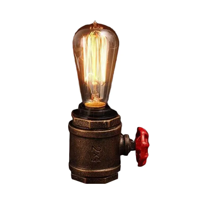 1 kop metalen nachtkastje licht industriële roestafwerking kale lamp slaapkamer taaklamp met klep deco Clearhalo