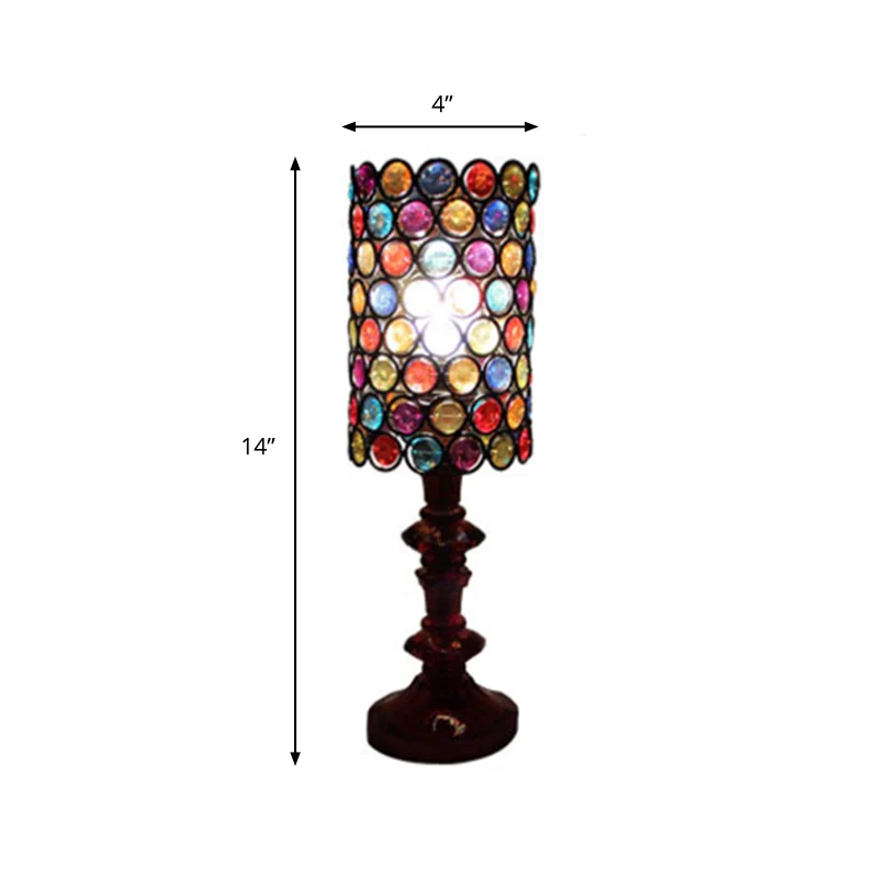 1 kop metalen nachtkastje verlichting decoratieve zwarte kolom woonkamer nachtkastje licht Clearhalo