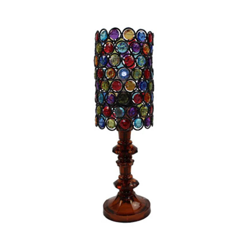 1 kop metalen nachtkastje verlichting decoratieve zwarte kolom woonkamer nachtkastje licht Clearhalo
