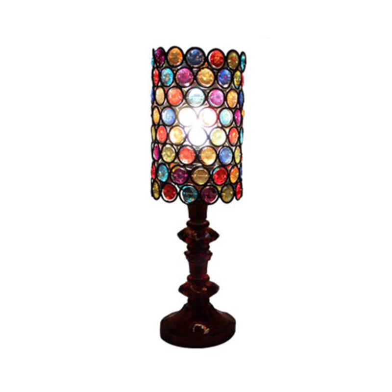 1 kop metalen nachtkastje verlichting decoratieve zwarte kolom woonkamer nachtkastje licht Clearhalo