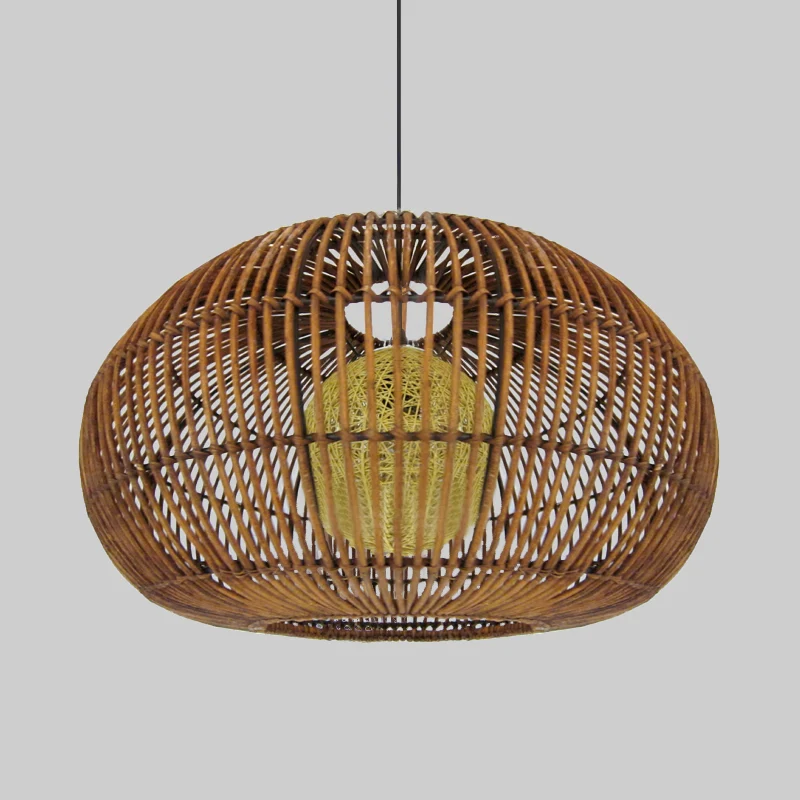 1 kop restaurant hanglamp Azië koffie hangend lichtarmatuur met lantaarn rotan kap Clearhalo