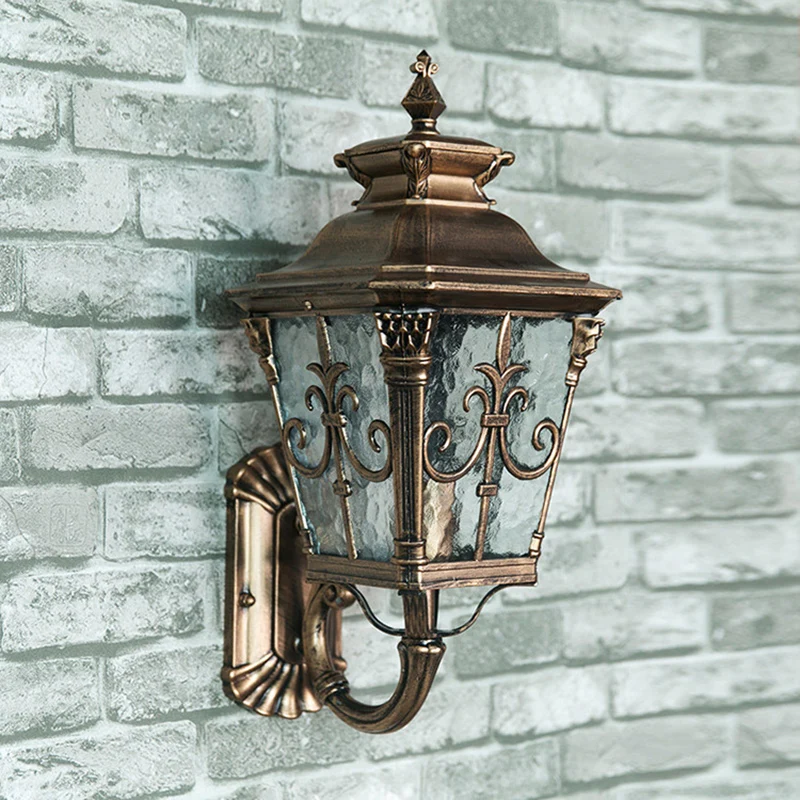 1 kop waterglas wandmontage licht land messing puntige bloem buitenoppervlakte wandkandelaar Clearhalo