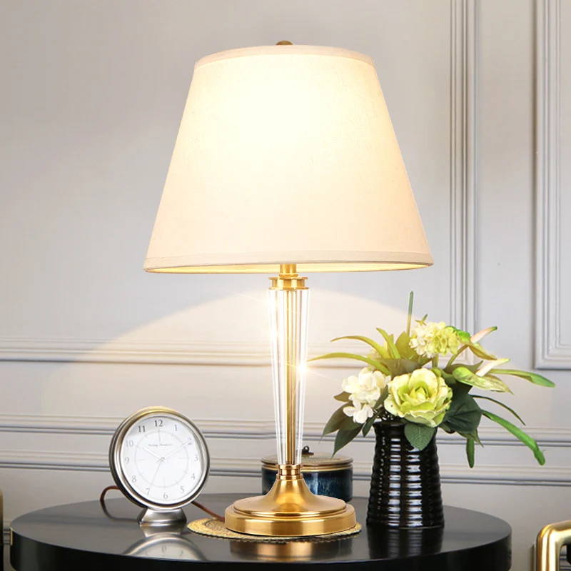 1 kop woonkamer tafellamp moderne witte kleine bureaulamp met brede uitlopende stoffen kap Clearhalo