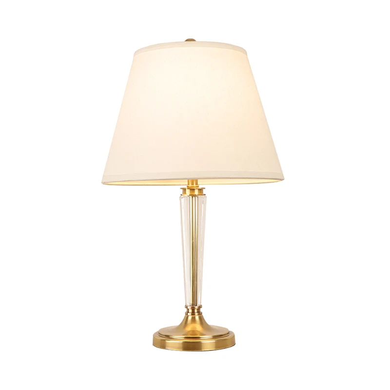 1 kop woonkamer tafellamp moderne witte kleine bureaulamp met brede uitlopende stoffen kap Clearhalo