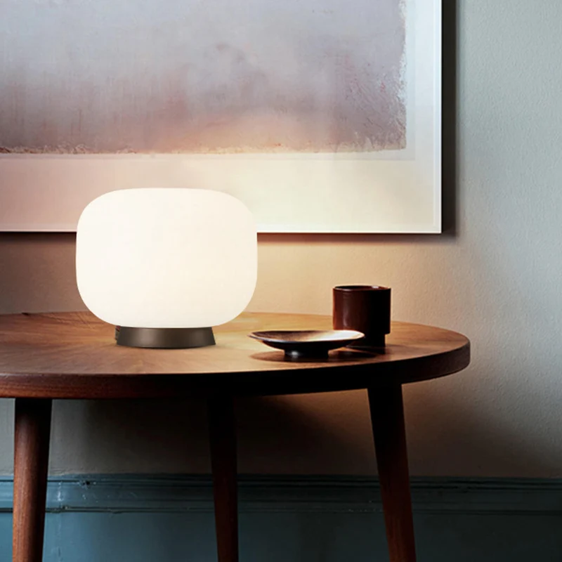 1 kop woonkamertafel verlichting modernisme witte nachtlamp met trommel acryl kap Clearhalo
