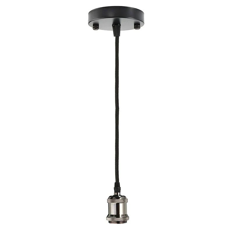 Koperen mini hanglamp industriële stijl kale lamp slaapkamer hanglamp met 39" geweven ophangdraad Clearhalo